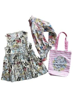 Bundle May Gibbs Floral Sleeveless Summer Dress Swimsuit Bag Girl’s Size 3T